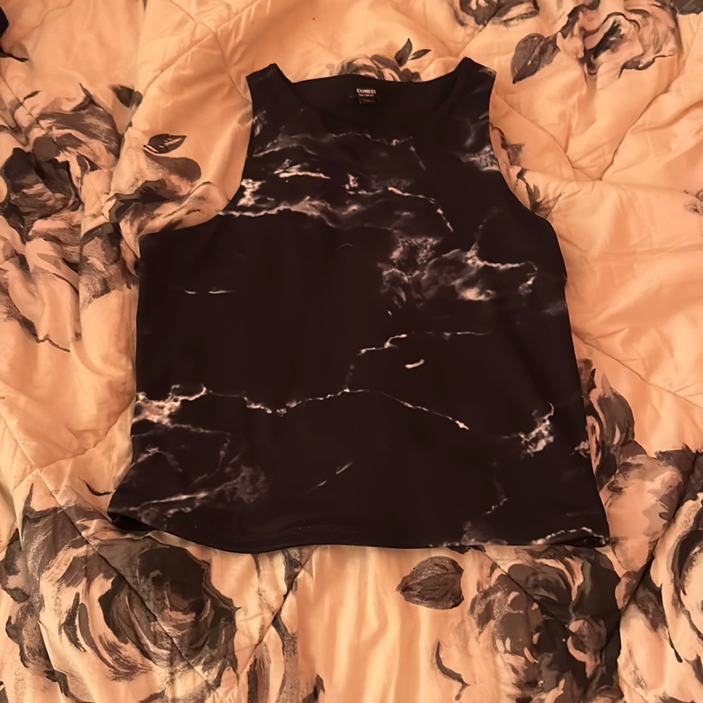 Black & White Marble Tank From Express!! Worn Once Very Good Condition! Size M!